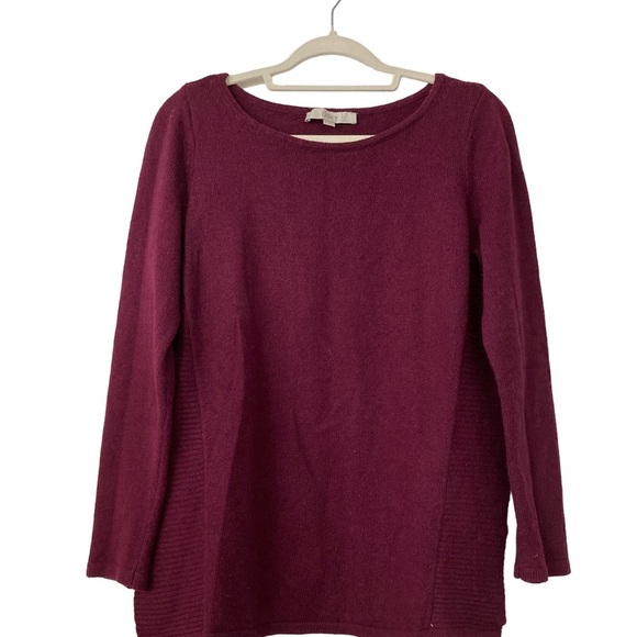 LOFT Long Sleeves Knitted Sweater Medium Color Merlot Burgundy - Picture 1 of 6